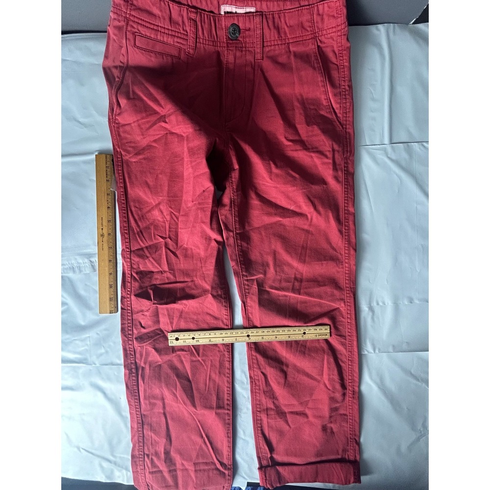 Women's Red Straight Leg Pants Casual Cotton Blend 28/30